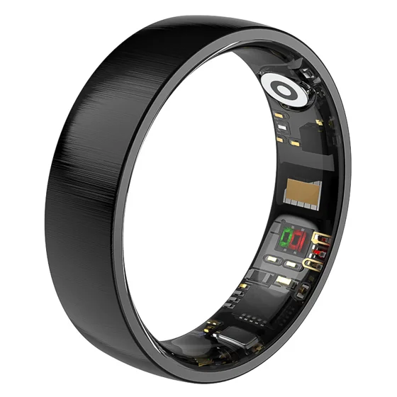 Merle smart ring with a brushed black exterior